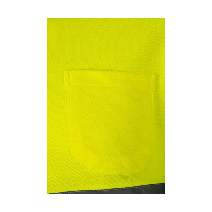 VL PLUTO LARGE. Polo bicolor piqué (150g/m²) de manga comprida, em algodão (55%) e poliéster (45%)