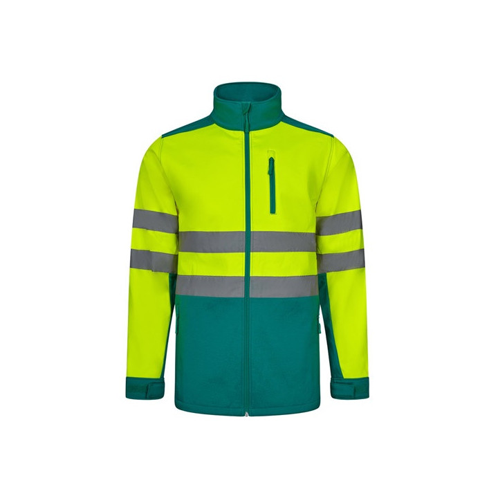 VL HESTIA. Casaco bicolor soft shell (280g/m²), em poliéster (96%) e elastano (4%)
