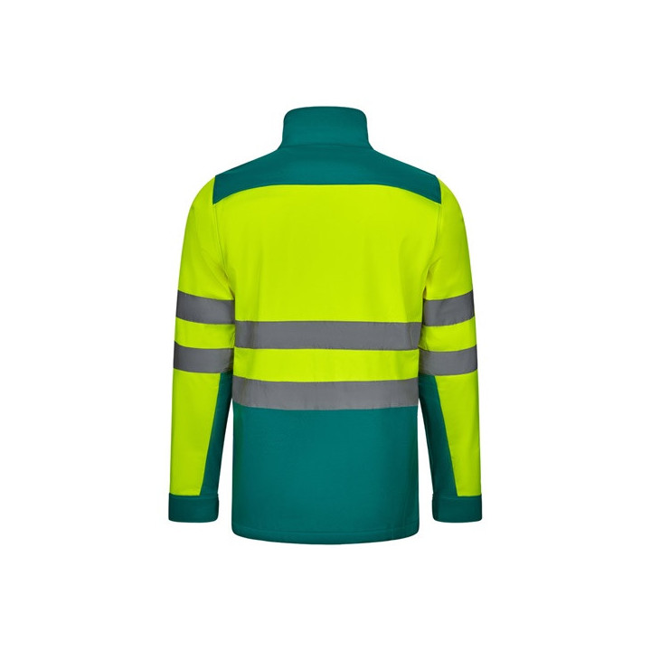 VL HESTIA. Casaco bicolor soft shell (280g/m²), em poliéster (96%) e elastano (4%)