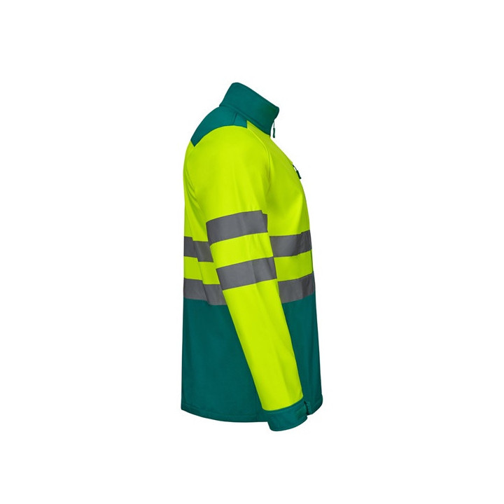 VL HESTIA. Casaco bicolor soft shell (280g/m²), em poliéster (96%) e elastano (4%)