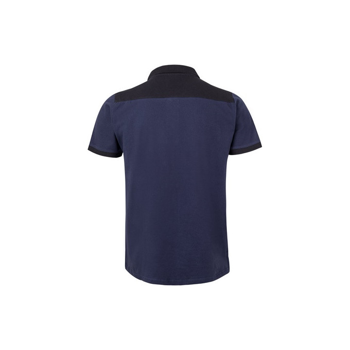 VL VELES. Polo piqué stretch bicolor (200g/m²) de manga curta, em poliéster (96%) e elastano (4%)