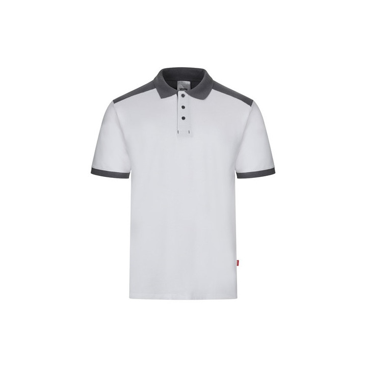 VL VELES. Polo piqué stretch bicolor (200g/m²) de manga curta, em poliéster (96%) e elastano (4%)