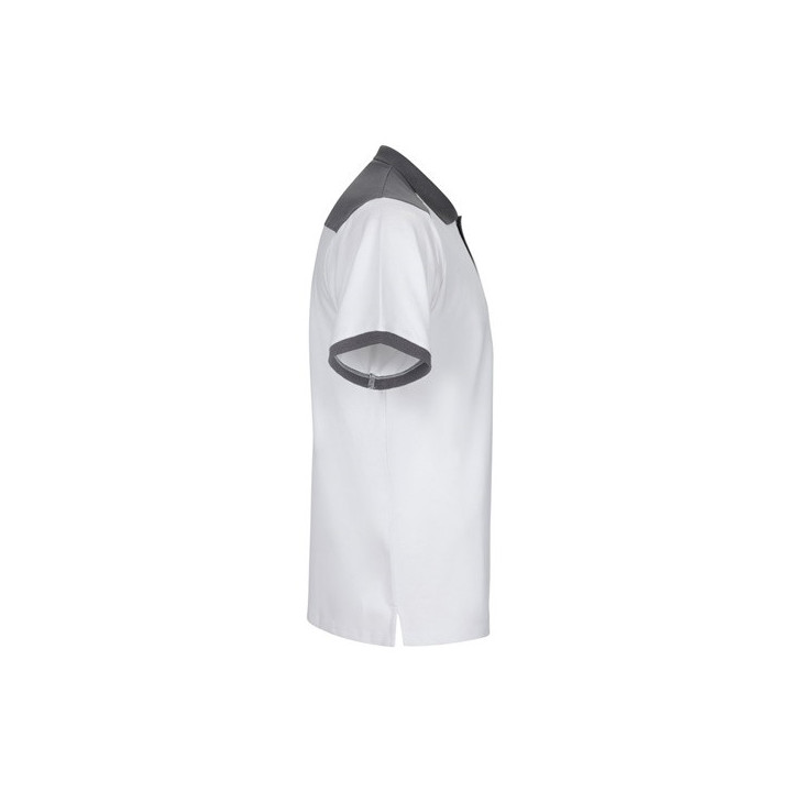 VL VELES. Polo piqué stretch bicolor (200g/m²) de manga curta, em poliéster (96%) e elastano (4%)