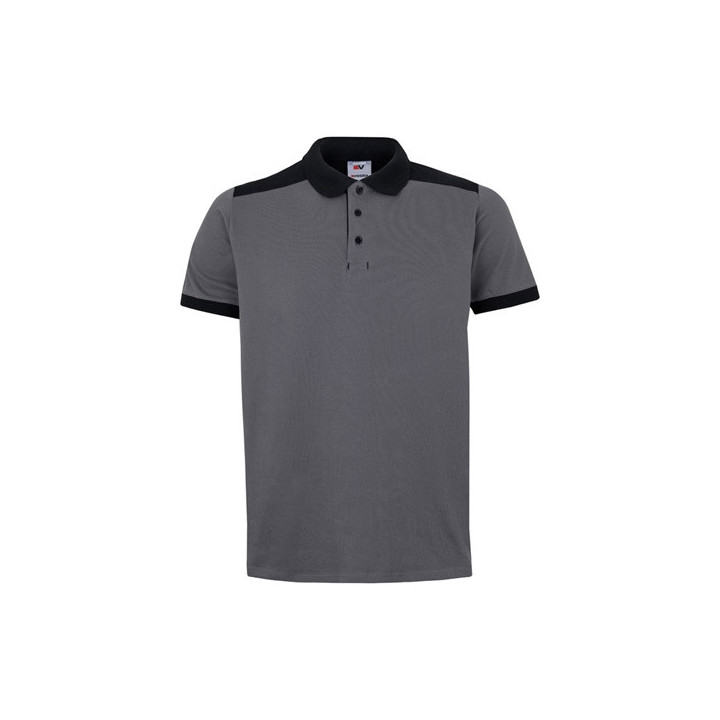 VL VELES. Polo piqué stretch bicolor (200g/m²) de manga curta, em poliéster (96%) e elastano (4%)