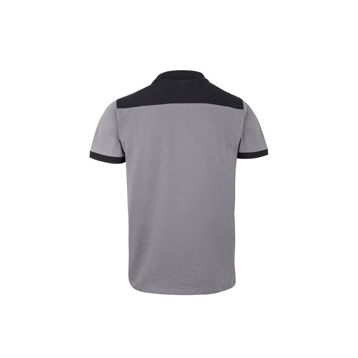 VL VELES. Polo piqué stretch bicolor (200g/m²) de manga curta, em poliéster (96%) e elastano (4%)