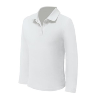 Polo K7 Long manga comprida 200g, branco - 100% Algodão