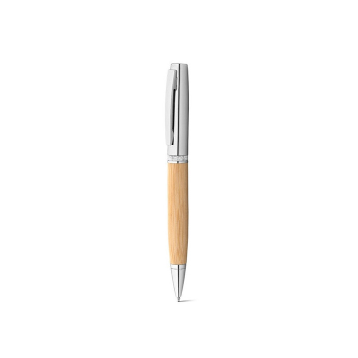 FUJI. Esferográfica em bambu e metal com estojo