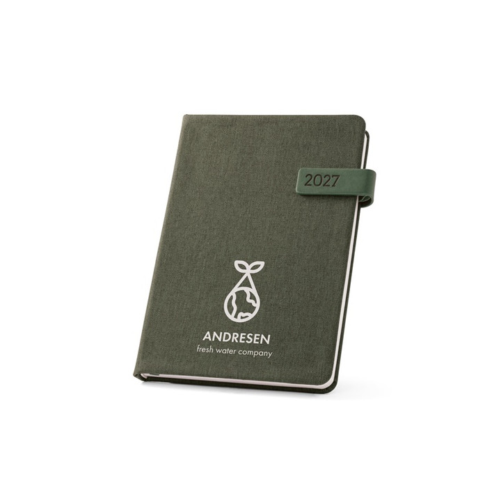 ANDRESEN A5. Agenda A5 em poliéster reciclado (100% rPET)