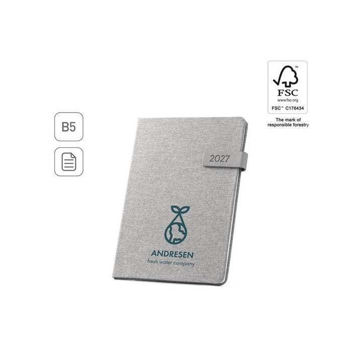 ANDRESEN B5. Agenda em poliéster reciclado (100% rPET)