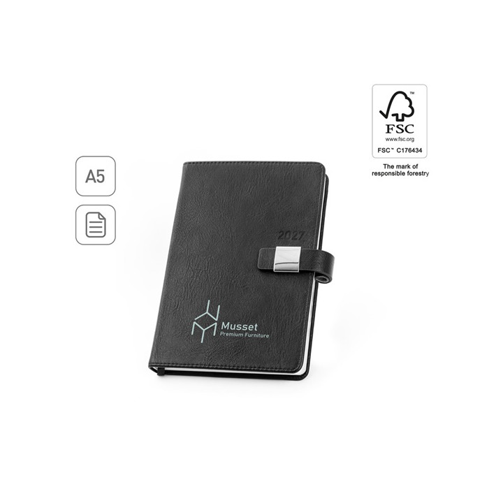 MUSSET A5. Agenda A5 em PU (58% reciclado)