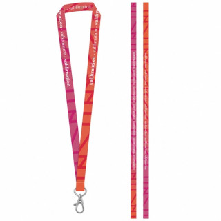 BRIGHTON S. Amostra impressa de SET Lanyard SUBLIMATION Long II (20 mm) com mosquetão de gatilho 20 mm