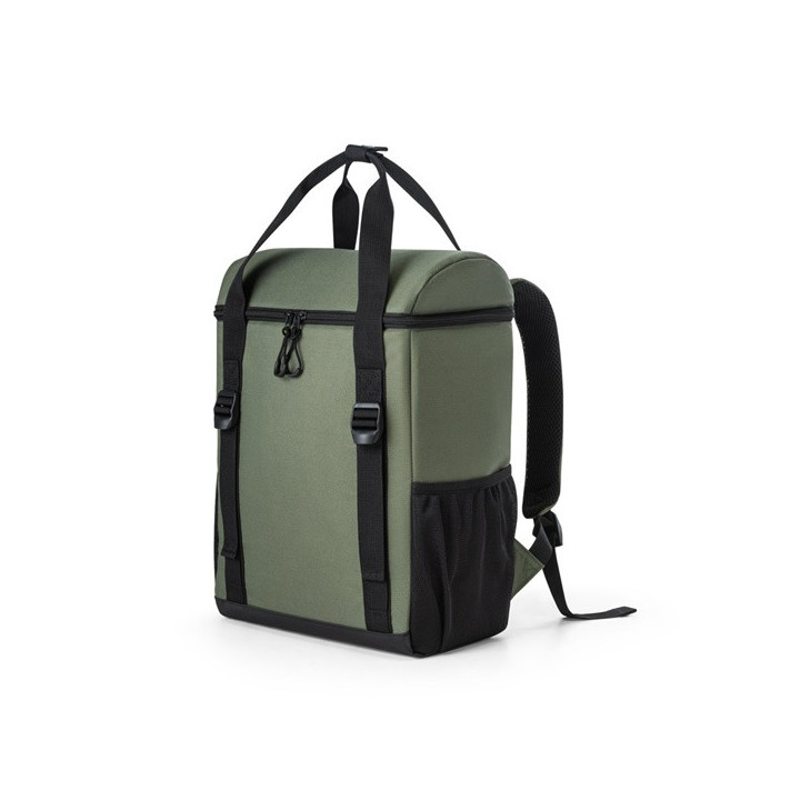 ROMA L. Mochila térmica almofadada em poliéster reciclado 600D ripstop 16 L