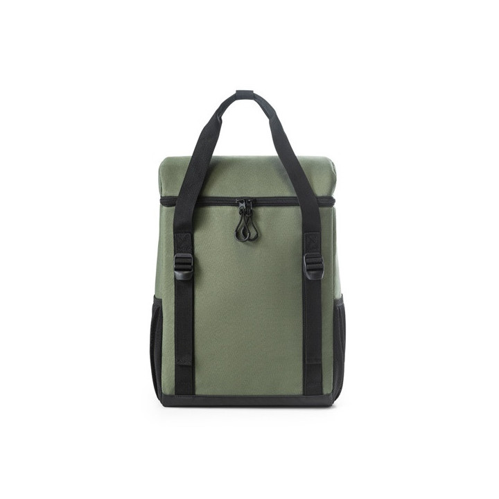 ROMA L. Mochila térmica almofadada em poliéster reciclado 600D ripstop 16 L