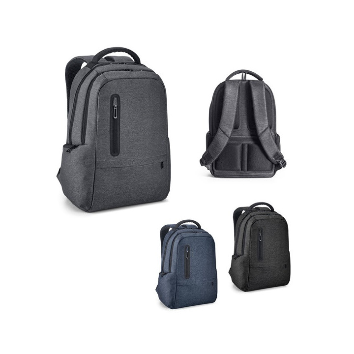 RE-BOSTON. Mochila para computador portátil em Nylon reciclado 2Tone impermeável com compartimento em 210D poliéster reciclado