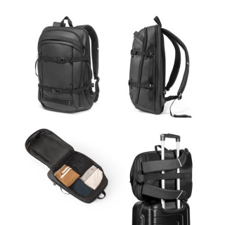 KAMPALA. Mochila para computador portátil em poliéster reciclado 900D de alta densidade, com revestimento resistente à água ...