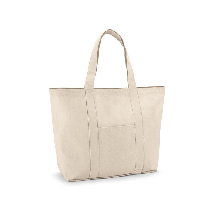 VILLE. Saco 100% algodão canvas com bolso frontal e interior (280 g/m²)