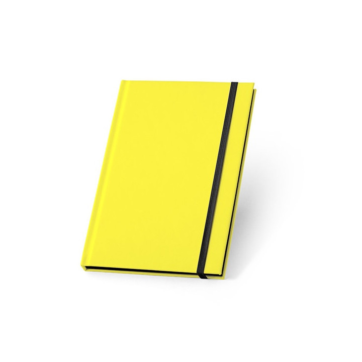WATTERS. Bloco de notas A5 em PU fluorescente com folhas pautadas