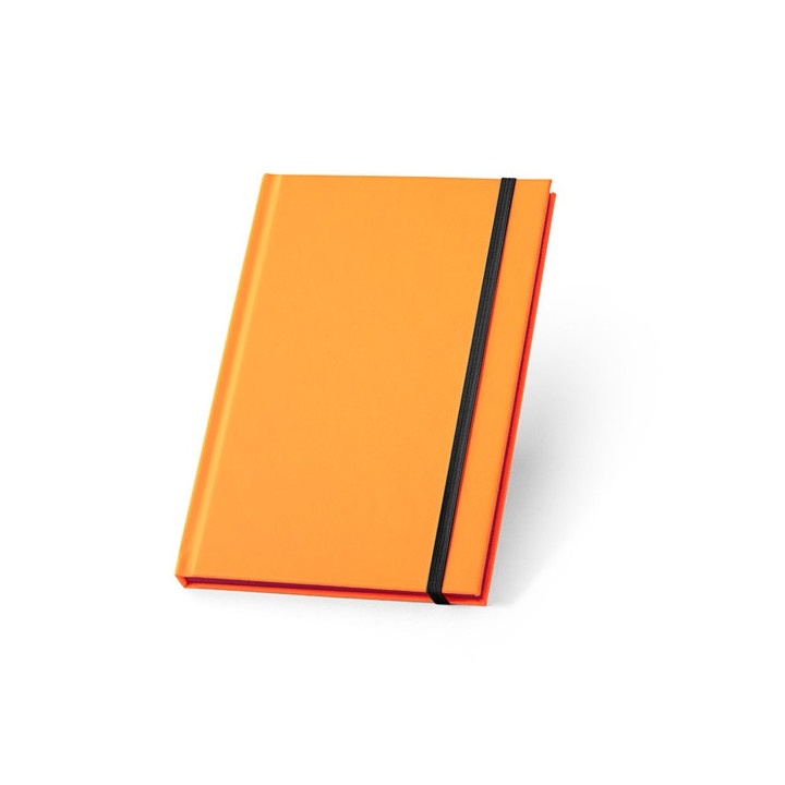 WATTERS. Bloco de notas A5 em PU fluorescente com folhas pautadas