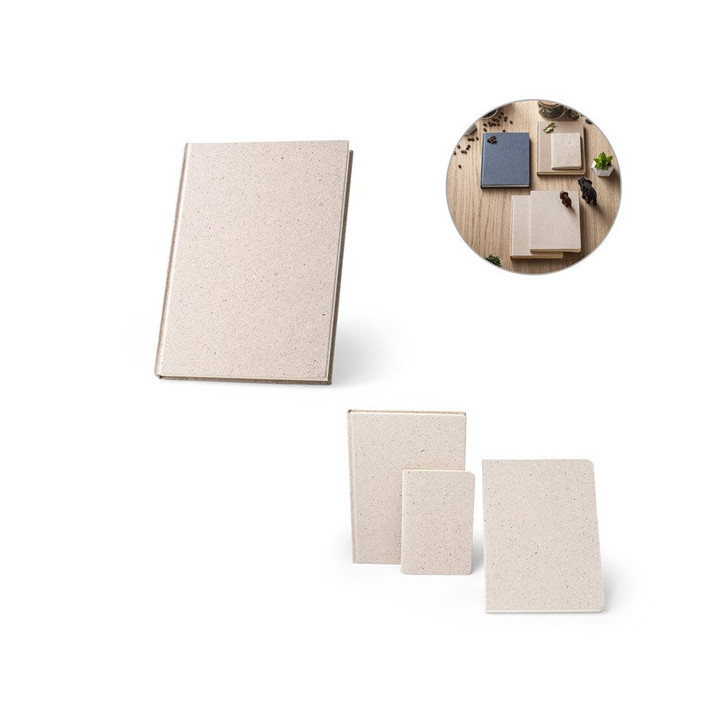 ORGANIC RIGID. Bloco de notas A5 com capa rígida fabricada a partir de matéria orgânica de elefante (80%)