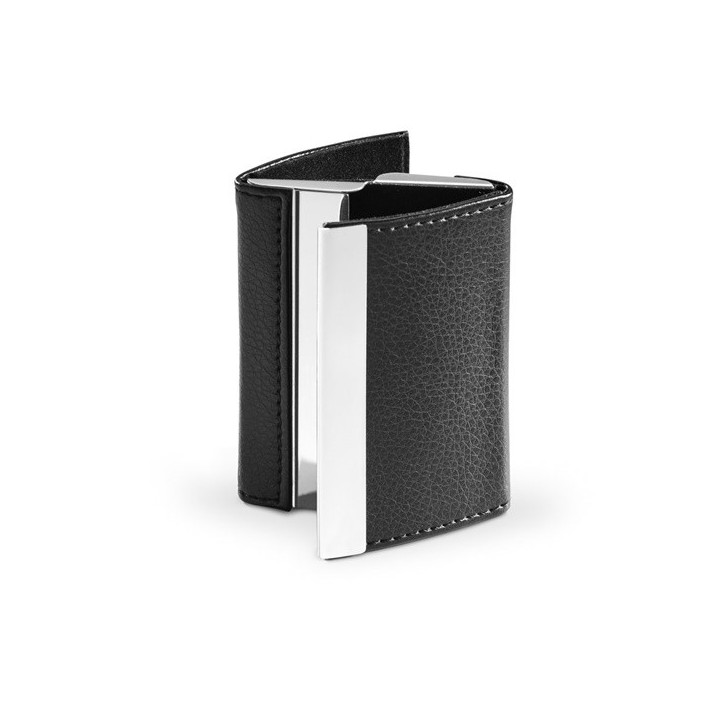 LONE. Porta-cartões duplo em metal e PU