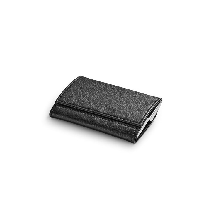 LONE. Porta-cartões duplo em metal e PU