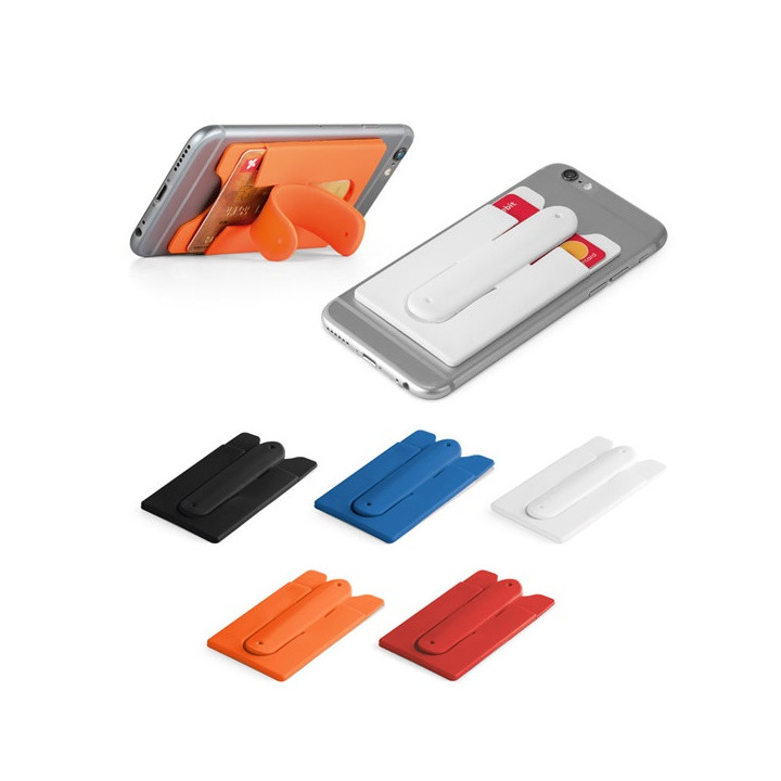 CARVER. Porta-cartões e suporte para smartphone em silicone