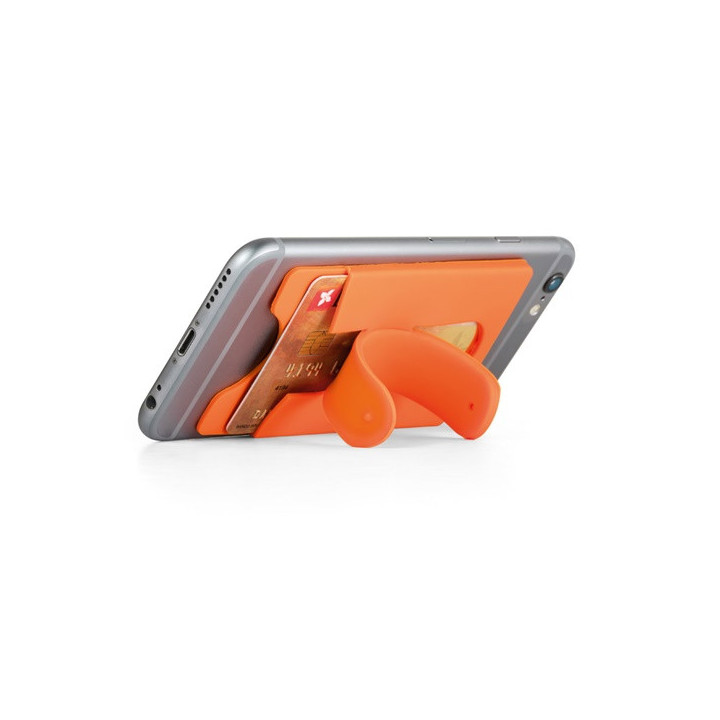 CARVER. Porta-cartões e suporte para smartphone em silicone