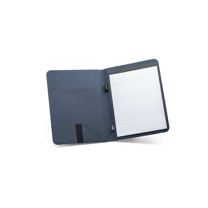 EMERGE FOLDER II. Pasta A4 em poliéster reciclado (100% rPET) 300D com elástico para fecho