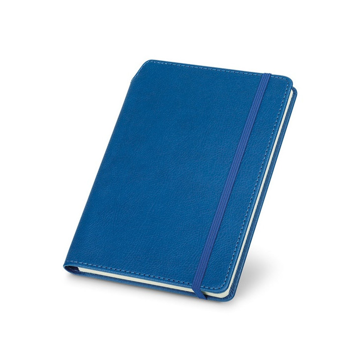 MORIAH. Bloco de notas A5 em PU com folhas pautadas, feitas de material certificado FSC™ e outros materiais controlados