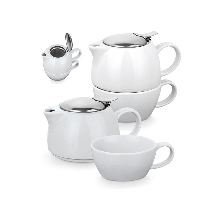 COLE. Conjunto de chá em Porcelana 2 em 1