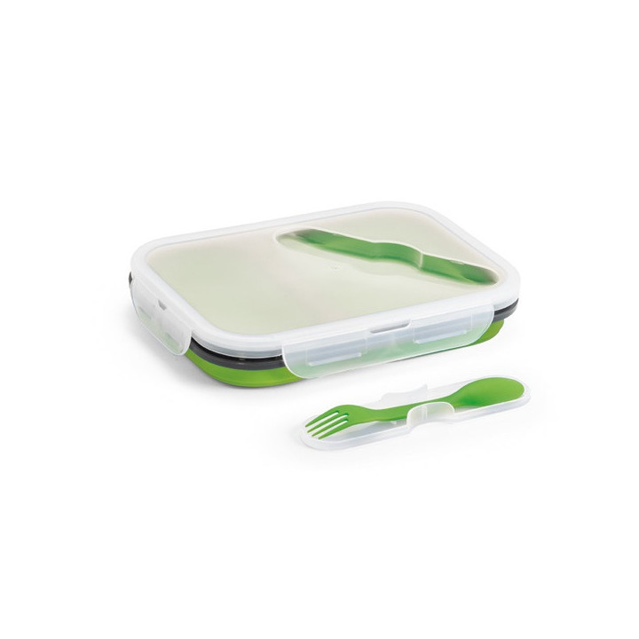 DILL. Lancheira. Caixa hermética retrátil em silicone e PP (480 e 760 mL)