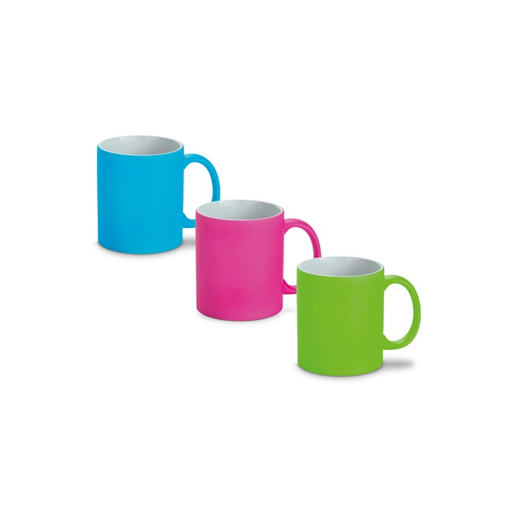 LYNCH. Caneca em cerâmica com acabamento neon 350 mL