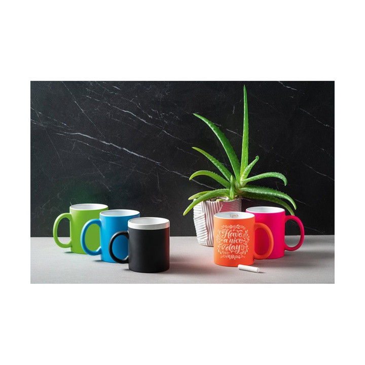 LYNCH. Caneca em cerâmica com acabamento neon 350 mL