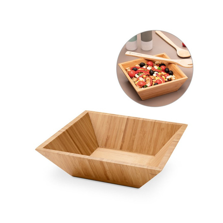 PEPPER. Saladeira em bambu em formato quadrado