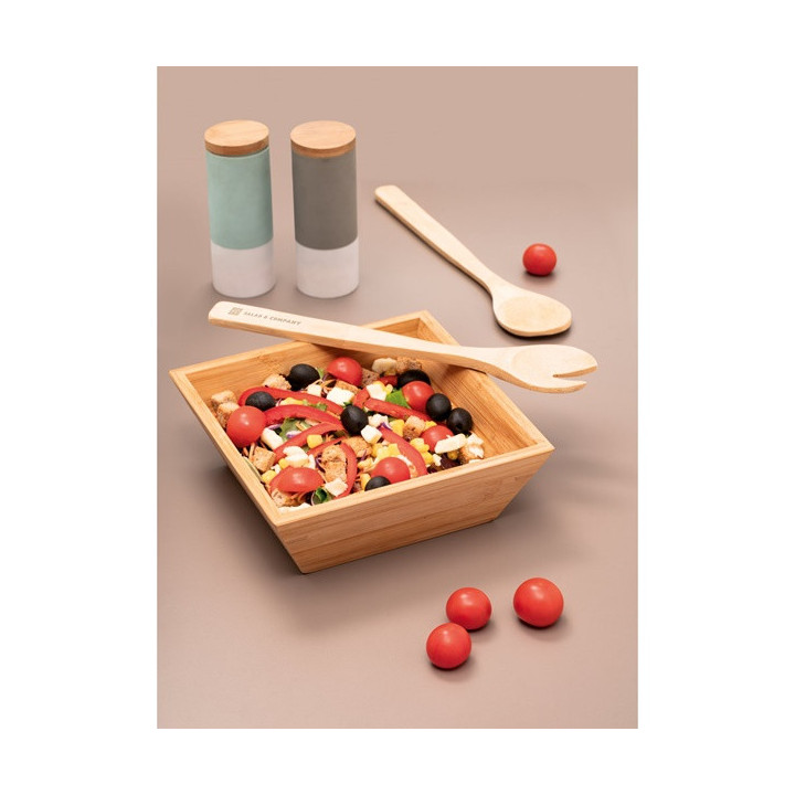 PEPPER. Saladeira em bambu em formato quadrado