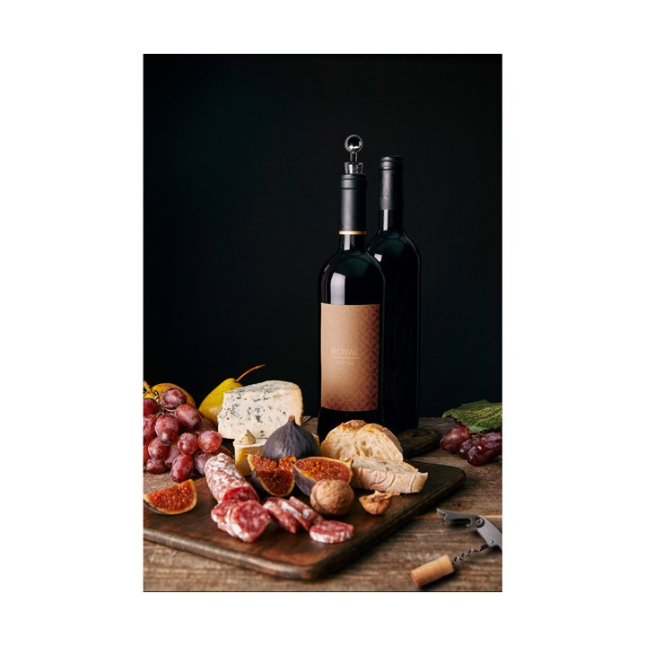BARREL. Conjunto para vinho em zinco e aço inoxidável