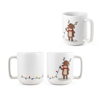 REINDEER. Caneca com impressão natalícia 330 mL