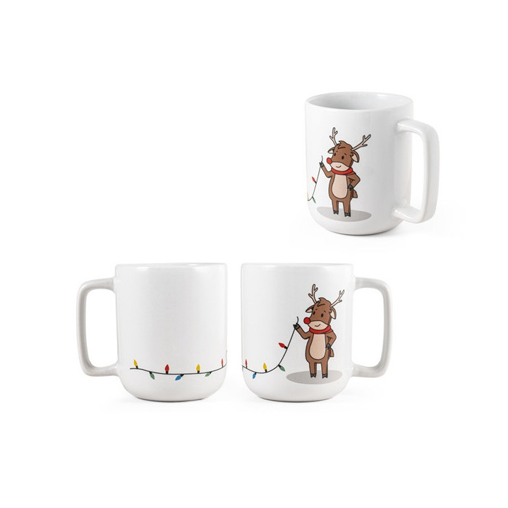 REINDEER. Caneca com impressão natalícia 330 mL