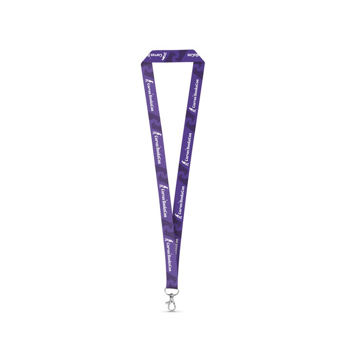 WINDSOR. Lanyard para sublimação em poliéster reciclado (100% rPET) com mosquetão