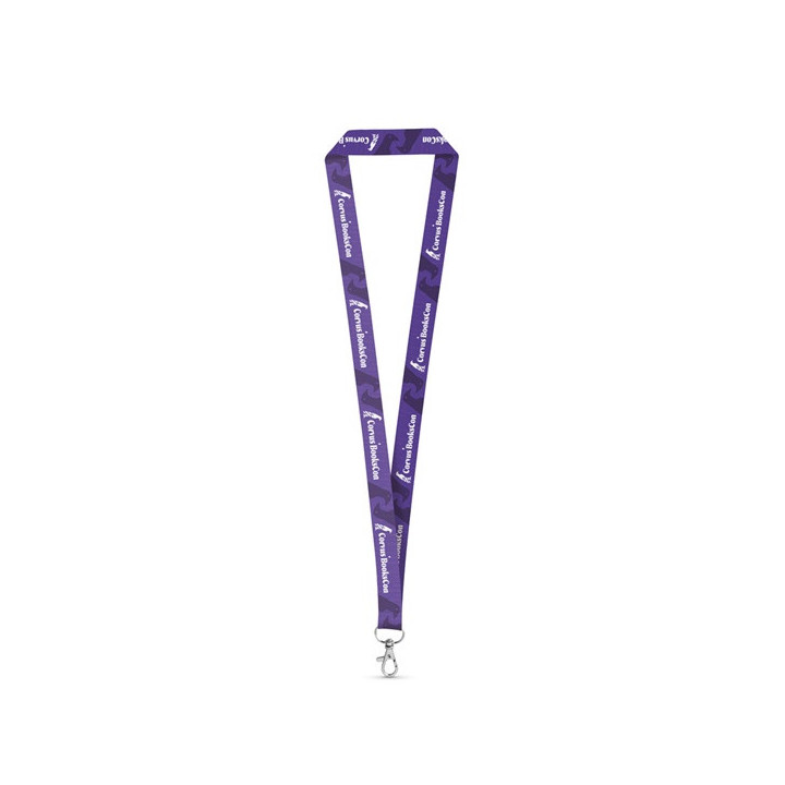 WINDSOR. Lanyard para sublimação em poliéster reciclado (100% rPET) com mosquetão