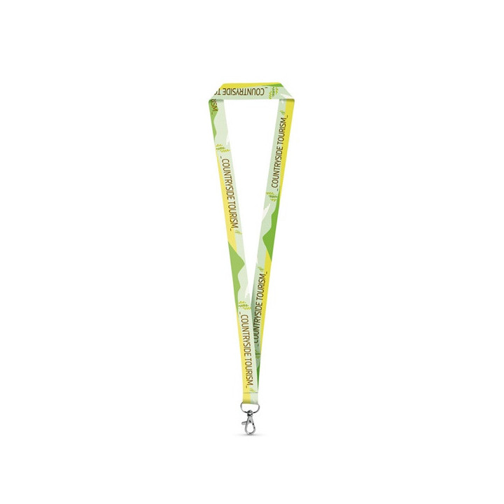 WINDSOR. Lanyard para sublimação em poliéster reciclado (100% rPET) com mosquetão