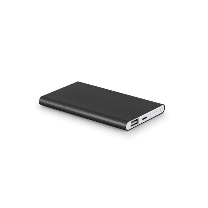 MARCET. Power bank slim 4'000 mAh em alumínio reciclado (100% rAL) e ABS reciclado (100% rABS)