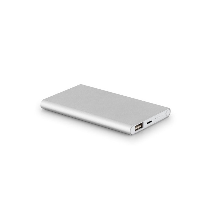 MARCET. Power bank slim 4'000 mAh em alumínio reciclado (100% rAL) e ABS reciclado (100% rABS)