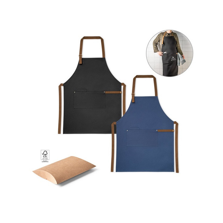 VESPER. Avental em 100% algodão canvas (300 g/m²) com detalhes em meta