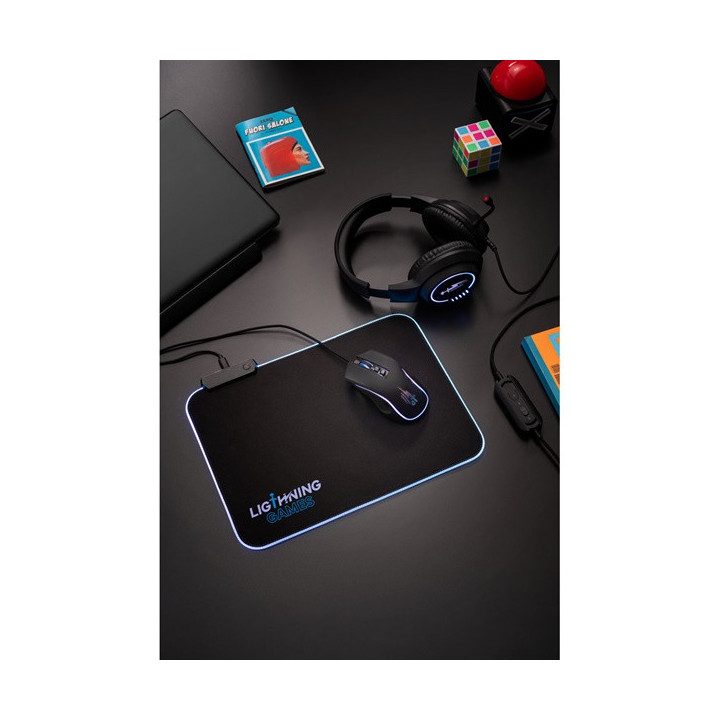 Thorne Headset RGB. Auscultadores gaming com cabo 2m, microfone e luzes LED RGB em ABS