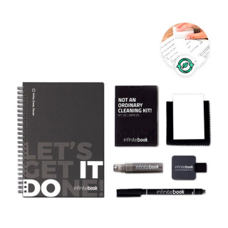 STARTER KIT INFINITEBOOK. Kit composto por “Infinitebook” com com capa dura, 1 kit de limpeza, 1 marcador e 1 suporte para e...