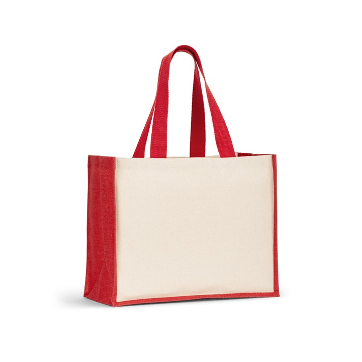 HELSINQUE COLOUR. Saco em canvas (320 g/m²), com fundo e laterais em juta laminada (350 g/m²) coloridos