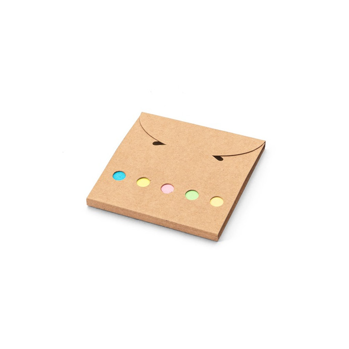 AINSLEY. Conjunto 2 em 1 para escritório, em papel 100% reciclado, com 6 blocos de notas adesivas