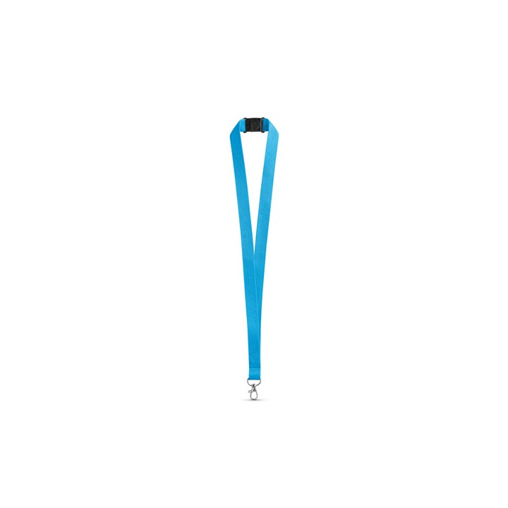 LEEDS. Lanyard em poliéster com fecho de segurança