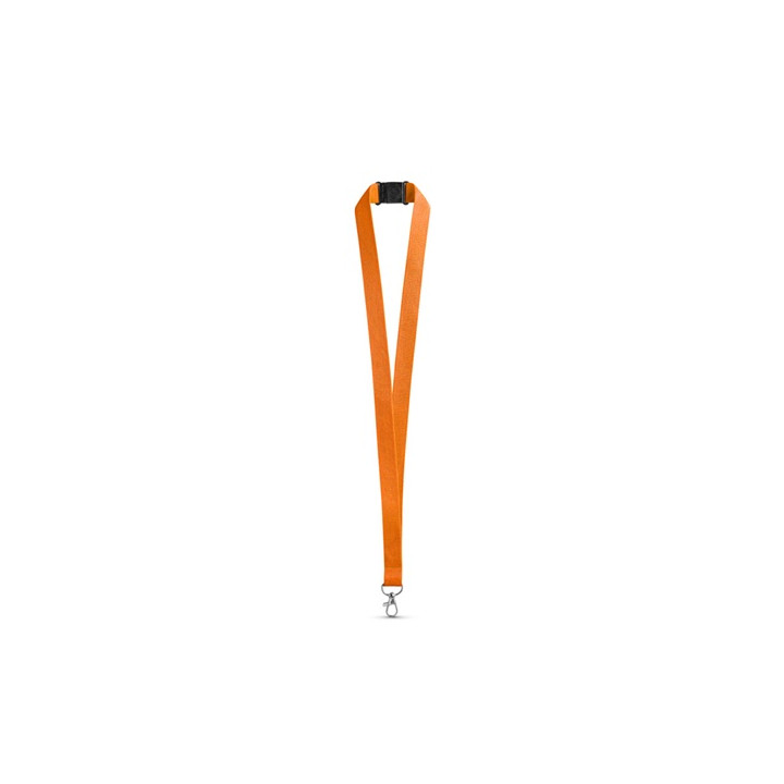 LEEDS. Lanyard em poliéster com fecho de segurança